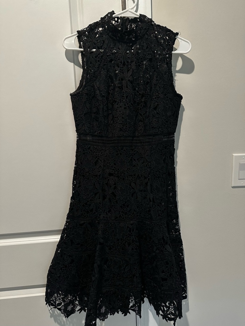 Bardot Black Sleeveless Lace Midi Dress